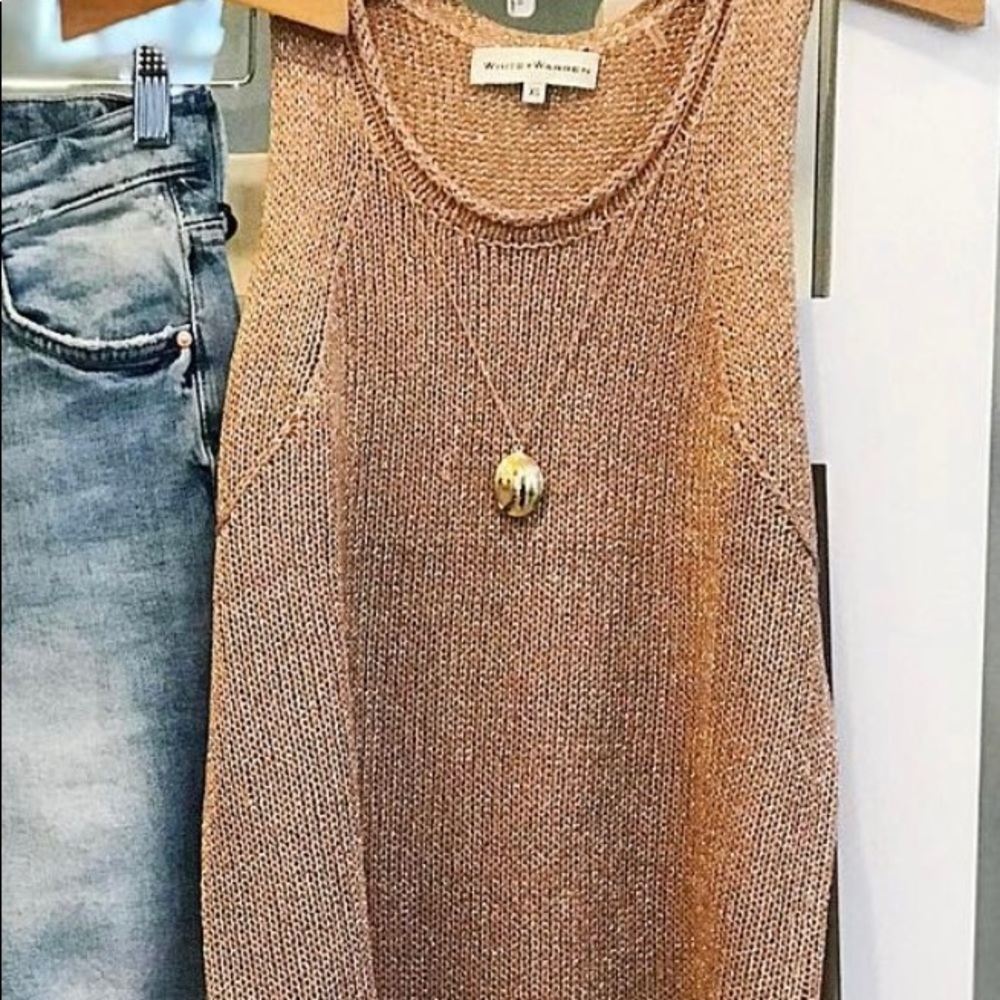 White and Warren sleeveless sweater